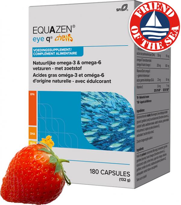 Equazen 9.3.1 Chews kauwcapsules met aardbeiensmaak omega 3 en 6 vetzuren